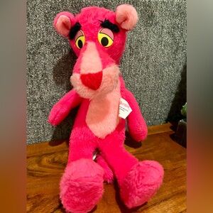 Vintage Pink Panther Mighty Star 1980 Plush Stuffed Animal Toy Collectible 13”